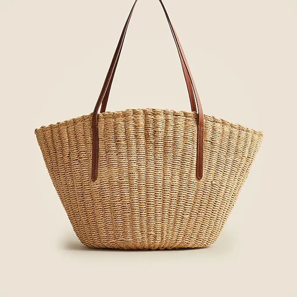 Jcrew Como Woven Straw Bag
